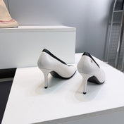CHANEL 26S HIGH HEELS 100 MM IN WHITE CALFSKIN