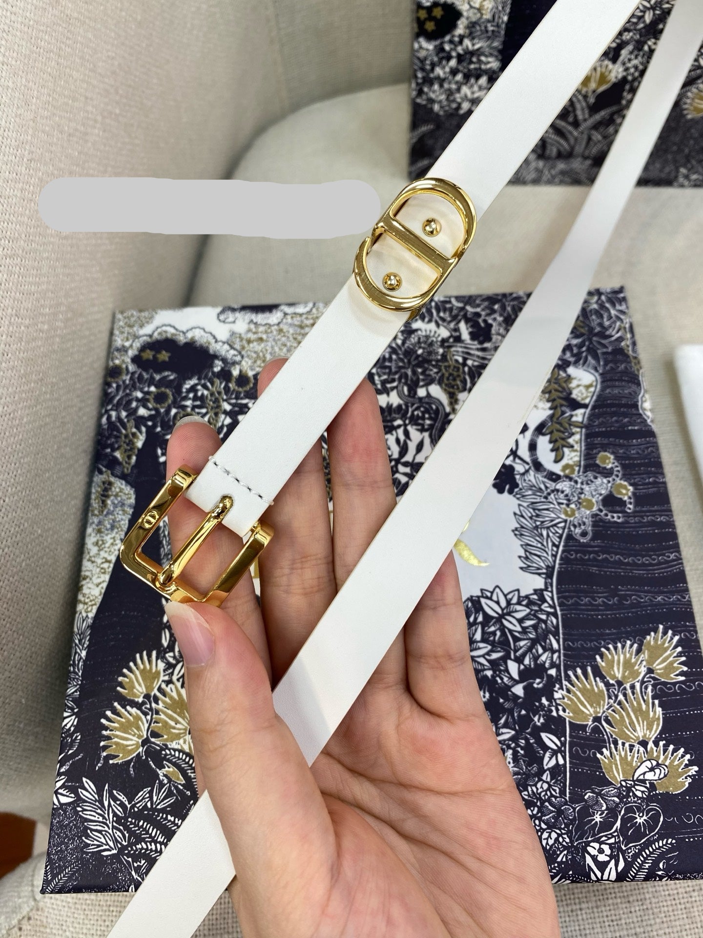 DIOR 25S BELT 15 MM IN WHITE CALFSKIN 559725