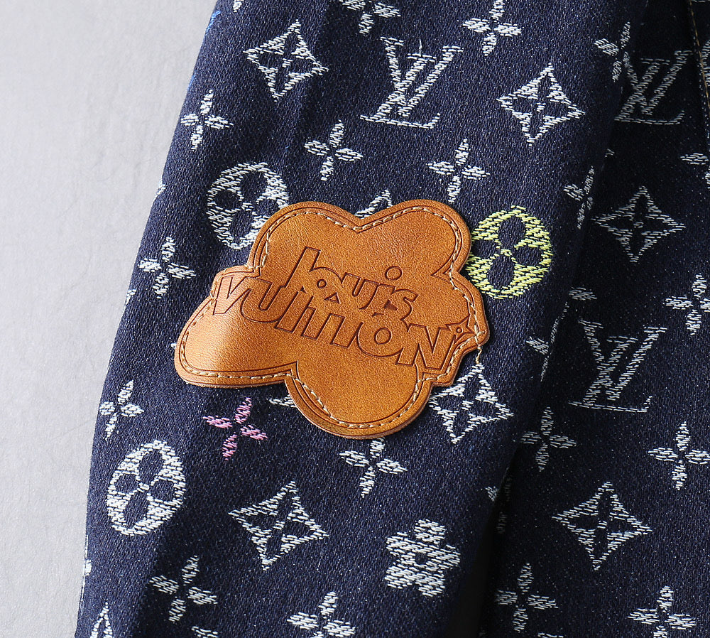 LV NAVY BLUE MONOGRAM DENIM SHIRT JACKET 239049