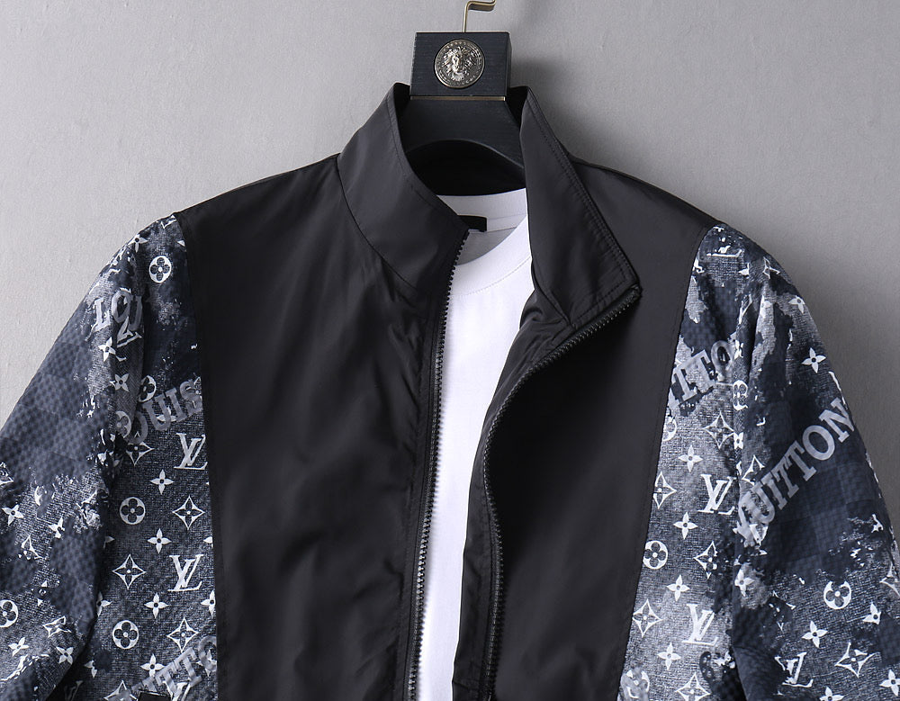 LV BLACK MIX NAVY BLUE MONOGRAM AND DAMIER JACKET 239054
