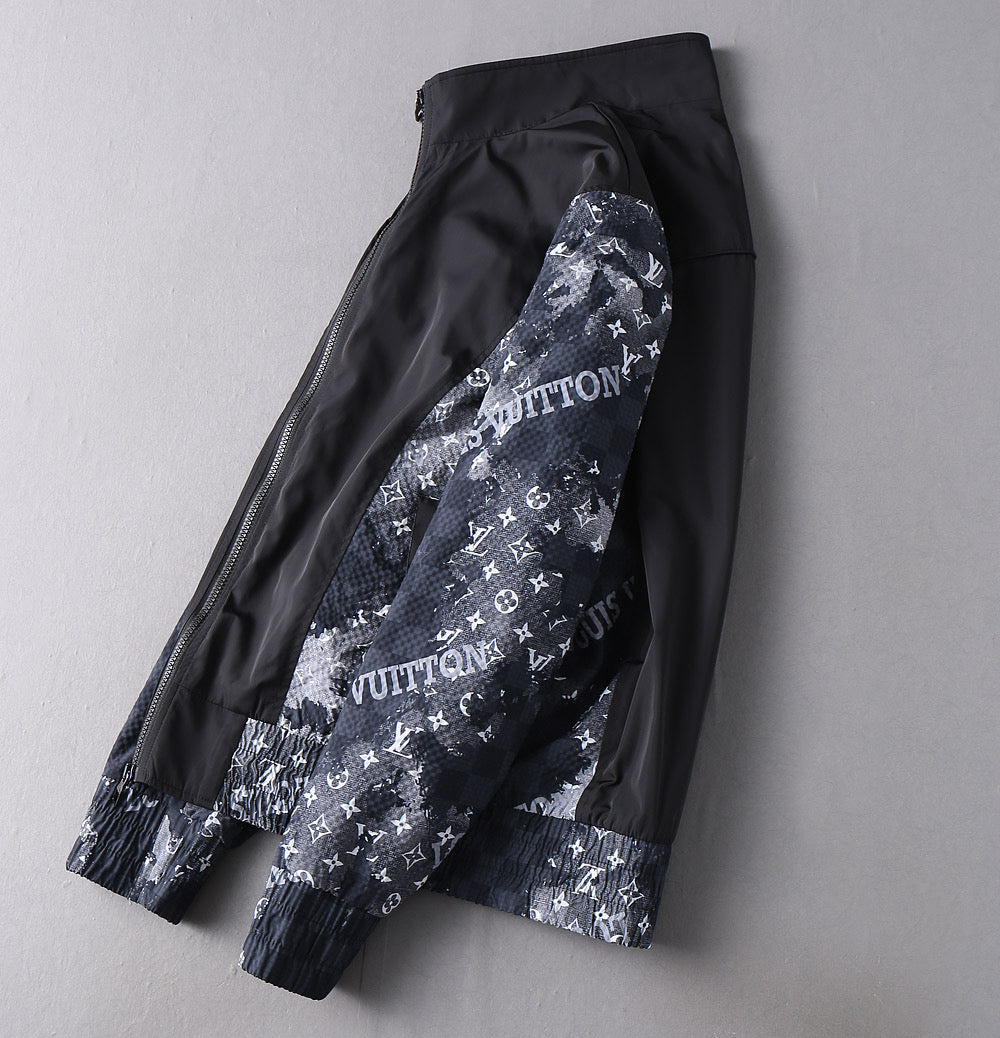 LV BLACK MIX NAVY BLUE MONOGRAM AND DAMIER JACKET 239054