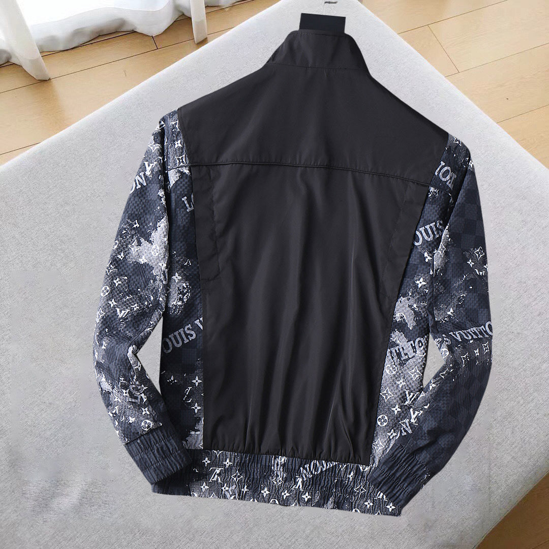 LV BLACK MIX NAVY BLUE MONOGRAM AND DAMIER JACKET 239054