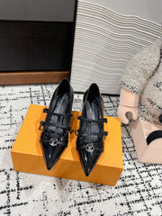 HIGH HEEL 4 CM PUMP IN BLACK CALFSKIN