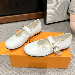 MARY JANE SHOES IN WHITE SHEEPSKIN