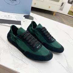 COLLAPSE SNEAKERS IN BLACK SUEDE AND FOREST GREEN NYLON