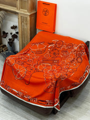 HERMES 25S SCARF 140 IN CASHMERE SILK 727321