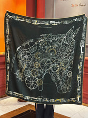 HERMES 25S SCARF 140 IN CASHMERE SILK 727320