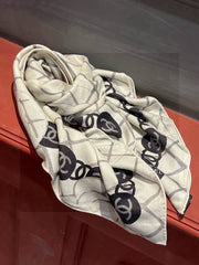 CHANEL 25S SCARF 110 IN CASHMERE SILK 730602