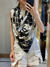 CHANEL 25S SCARF 110 IN CASHMERE SILK 730603