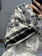 DIOR SCARF 110 CM IN COTTON-SILK FABRIC 730606