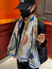 LV SCARF 140 CM IN WOOL MIX SILK 735798