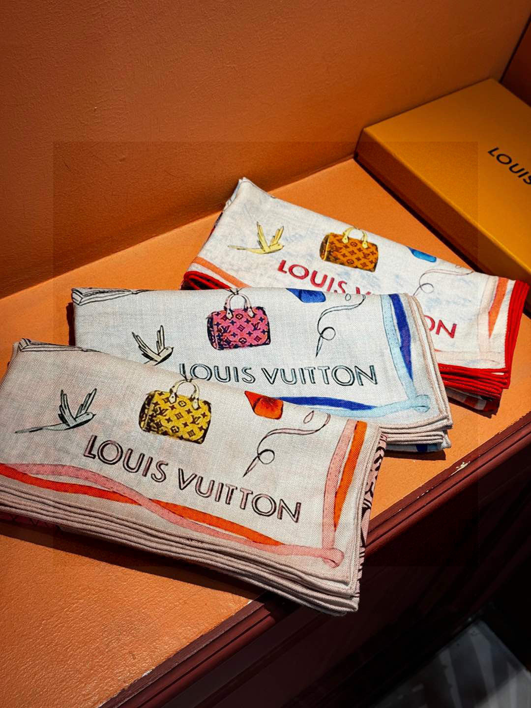 LV SCARF 140 CM IN WOOL MIX SILK 735798