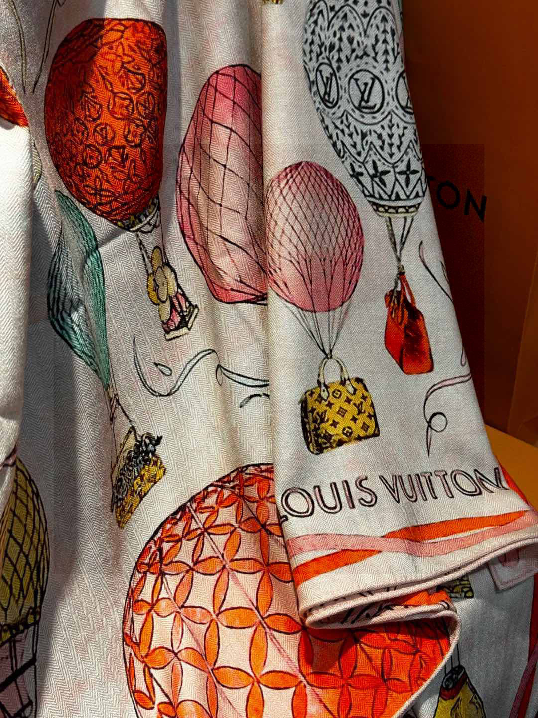 LV SCARF 140 CM IN WOOL MIX SILK 735799