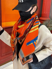 HERMES 25S SCARF 140 IN SILK AND CASHMERE 735809