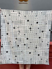 CHANEL 25S SCARF 110 IN CASHMERE SILK 738478