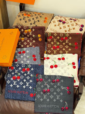 LV SCARF 140 CM IN WOOL MIX SILK 737265