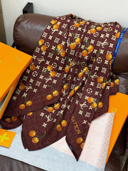 LV SCARF 140 CM IN WOOL MIX SILK 737266