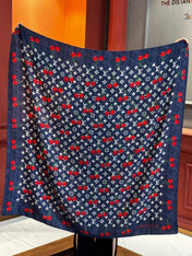 LV SCARF 140 CM IN SILK-CASHMERE BLEND 737269