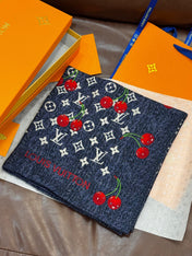 LV SCARF 140 CM IN SILK-CASHMERE BLEND 737269