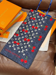 LV SCARF 140 CM IN SILK-CASHMERE BLEND 737269