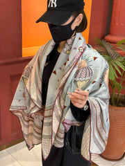 LV SCARF 140 CM IN SILK-CASHMERE BLEND 737276