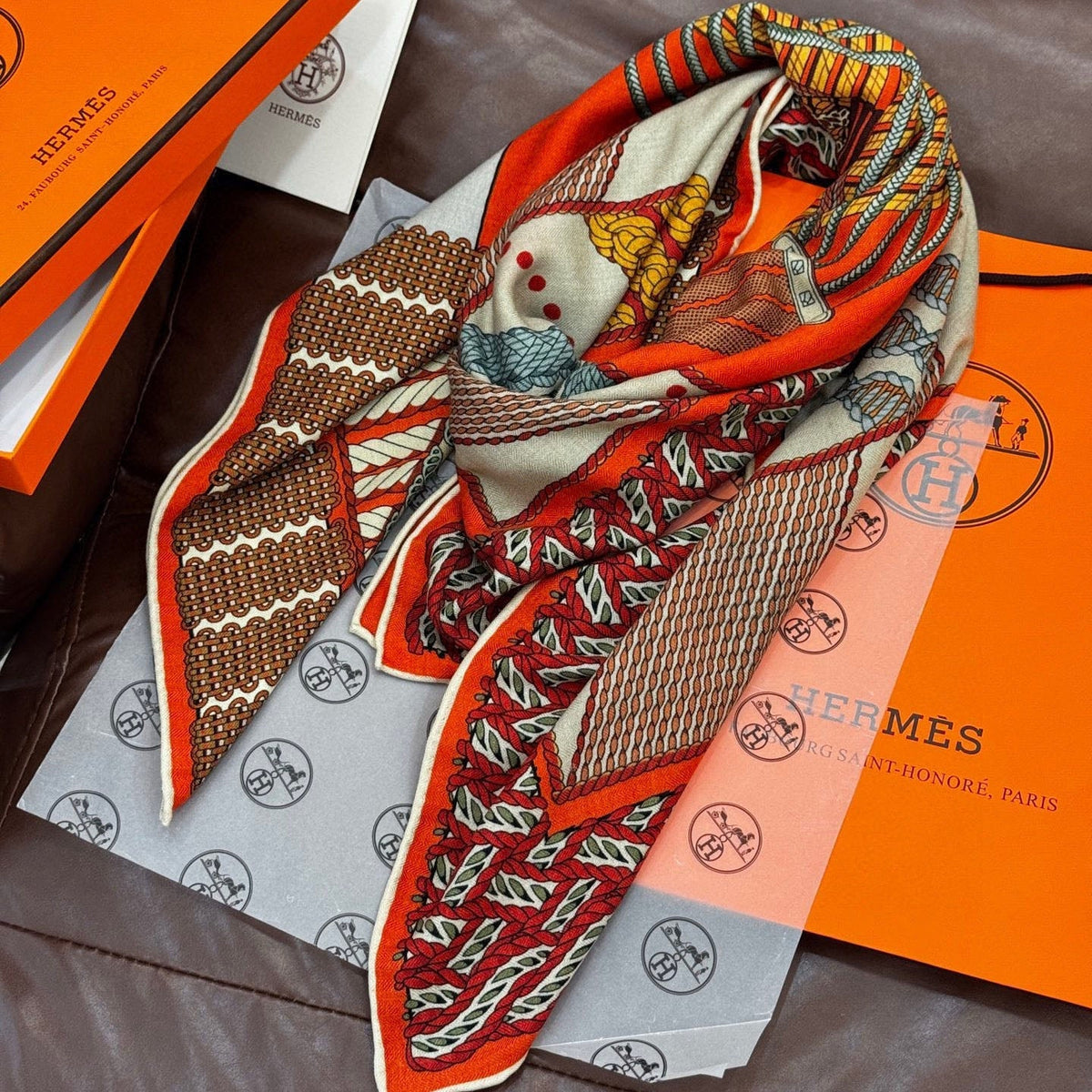 HERMES 25S SCARF 140 IN SILK 854806