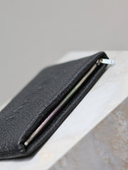 POUCH WITH ELEPHANT TEXTURE 23 IN BLACK LAMBSKIN LOGO EMBOSSED