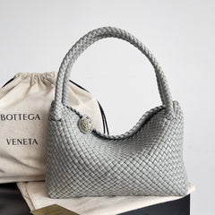 TOSCA SHOULDER BAG 27 IN AGATE GREY LAMBSKIN WITH DALMATA STONE DETAIL