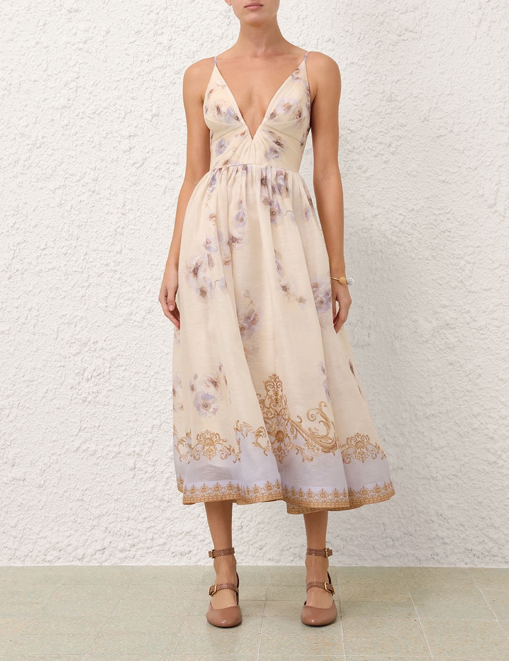 HERMES 25S V-NECK MIDI DRESS 110735