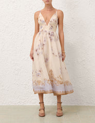 HERMES 25S V-NECK MIDI DRESS 110735