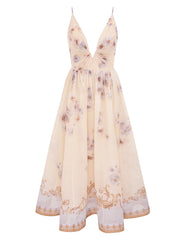 HERMES 25S V-NECK MIDI DRESS 110735