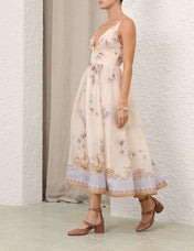 HERMES 25S V-NECK MIDI DRESS 110735