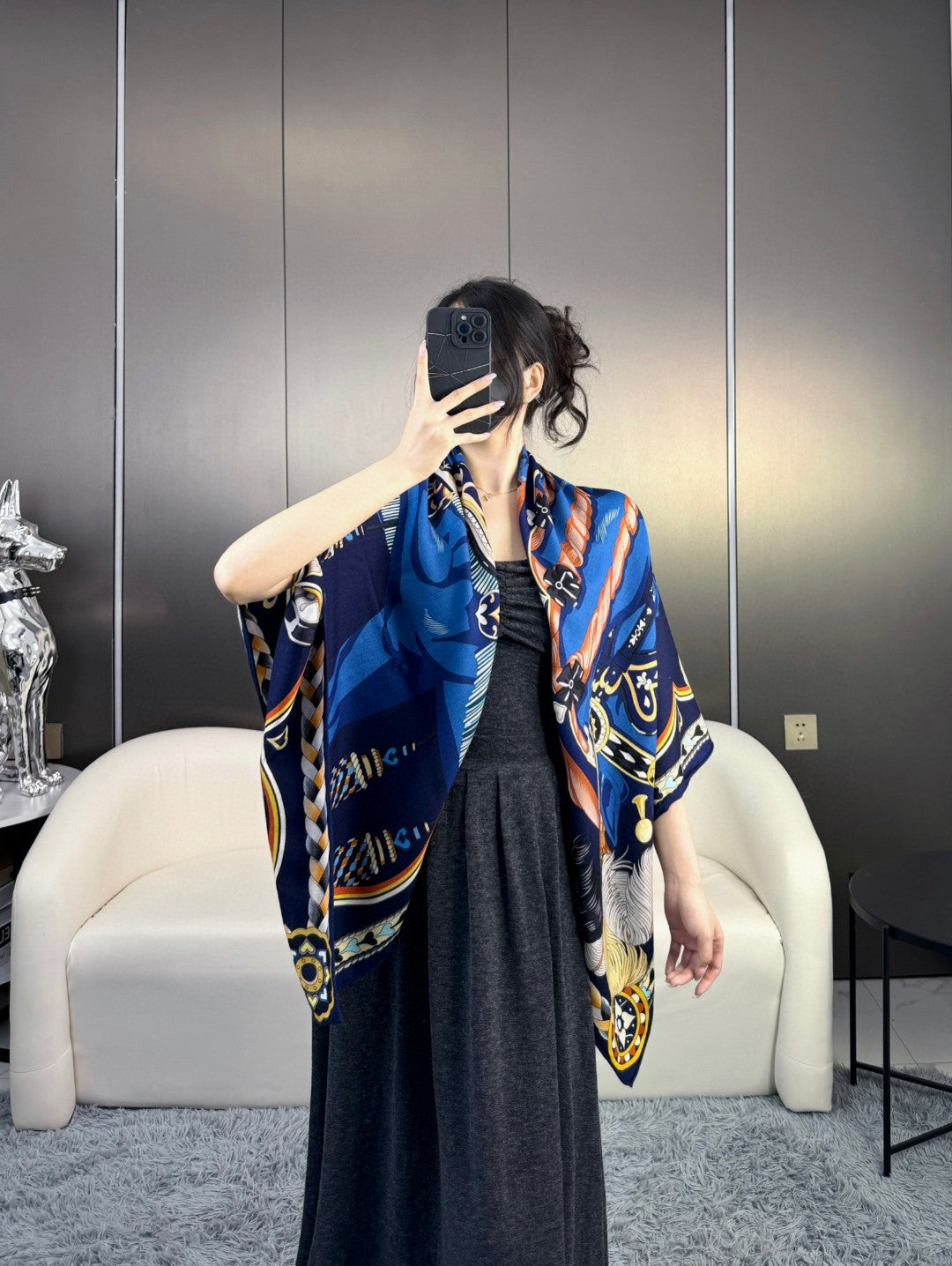 HERMES 25S SCARF 135 IN SILK 856320
