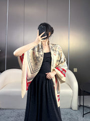 HERMES 25S SCARF 135 IN CASHMERE SILK 729039