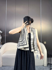 HERMES 25S SCARF 135 IN CASHMERE SILK 729038