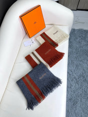 SCARF 180 CM IN WHITE MIX RED CASHMERE 356237