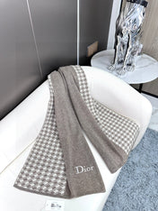 SCARF 190 CM IN KHAKI BEIGE MIX WHITE CARO CASHMERE 388125