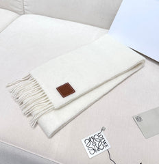 SCARF 185 CM IN WHITE MOHAIR AND WOOL 413753