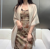 LV SCARF 120 CM IN WOOL MIX SILK 737297