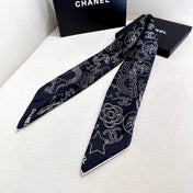 CHANEL 25S SCARF 90 IN TWILL SILK 740295