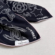 CHANEL 25S SCARF 90 IN TWILL SILK 740295