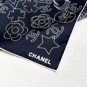 CHANEL 25S SCARF 90 IN TWILL SILK 740295