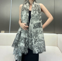 DIOR SCARF 180 CM IN CASHMERE-SILK BLEND 706550