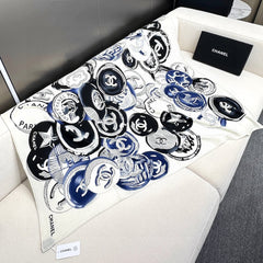 CHANEL 25S SCARF 140 IN CASHMERE SILK 642080