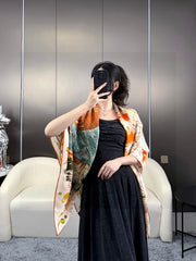 HERMES 25S SCARF 135 IN SILK AND CASHMERE 735831