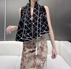 CHANEL 25S SCARF 140 IN CASHMERE SILK 727348