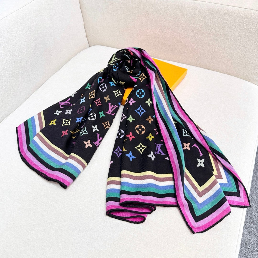 LV SCARF 134 CM IN WOOL MIX SILK 719982