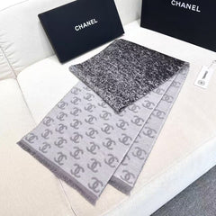 CHANEL 25S SCARF 185 IN CASHMERE WOOL 733953