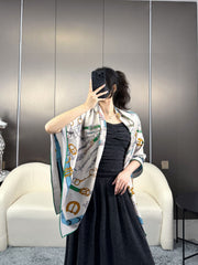 HERMES 25S SCARF 135 IN CASHMERE SILK 737308