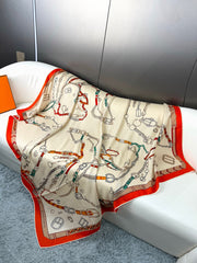 HERMES 25S SCARF 135 IN CASHMERE SILK 737310
